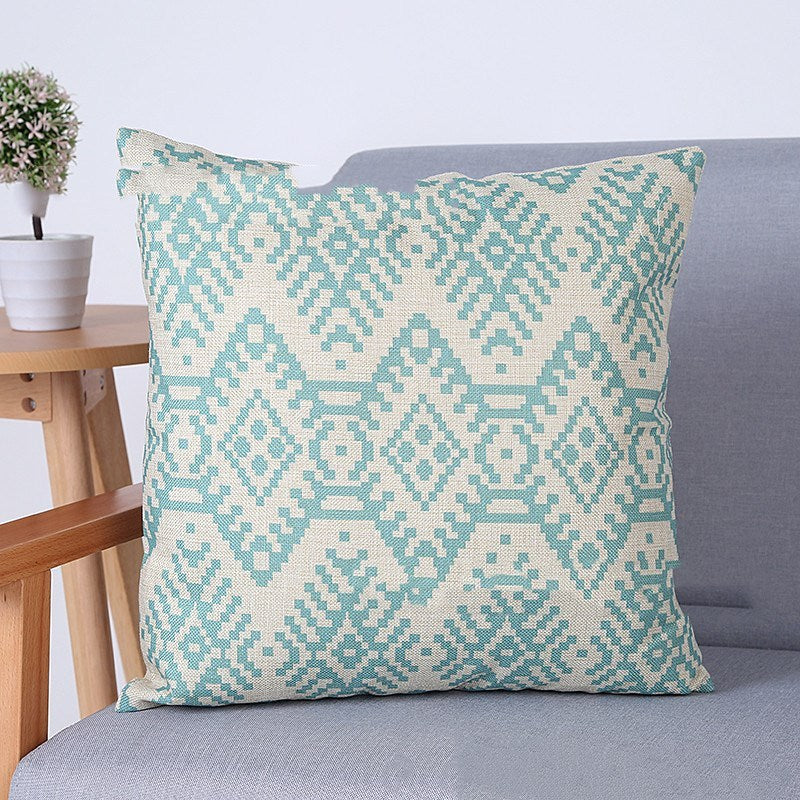 Linen Pillowcase Sofa Geometric Cushion Cover