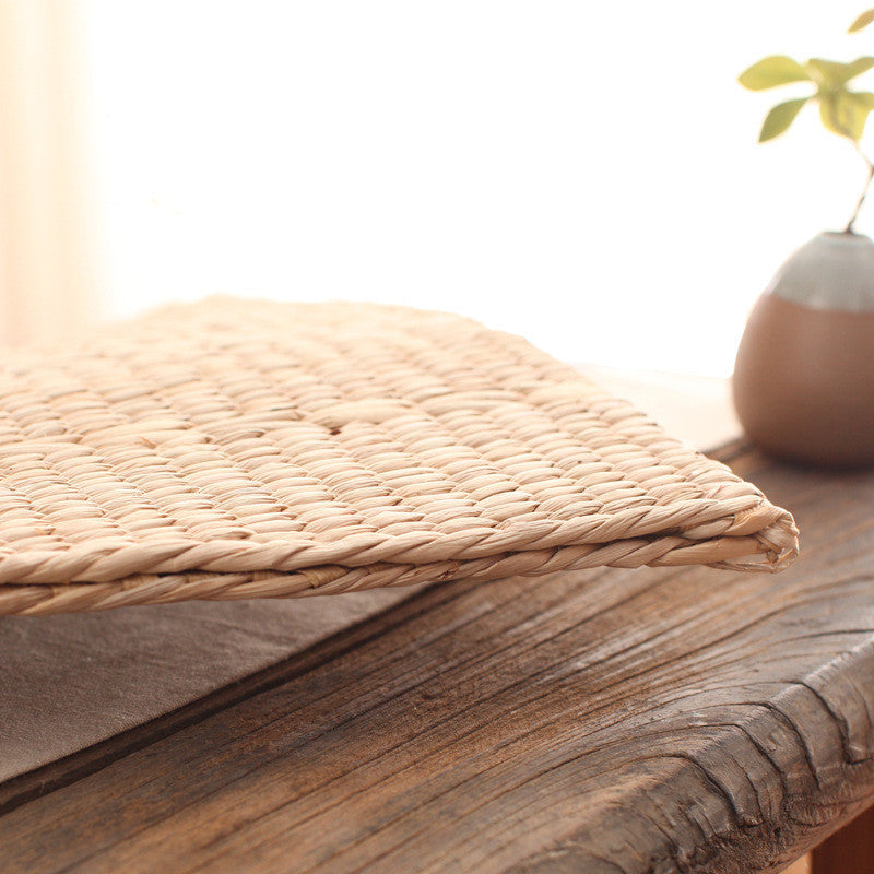 Handmade Cushion Straw Woven Futon Cushion