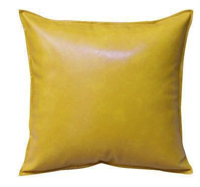 Pu Oil Wax Leather Cushion Cover Solid Color Luxury Simulation Leather Sofa Cushion Pillowcase