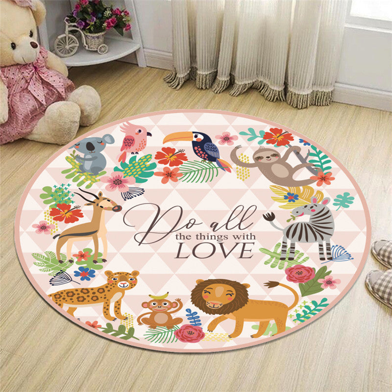 Floor Mat Cartoon Children Bedroom Bedside Blanket Hanging Basket Hanging Chair Cushion