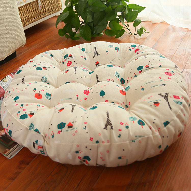 Cotton Linen Round Cushion Chair Cushion Fat Cushion