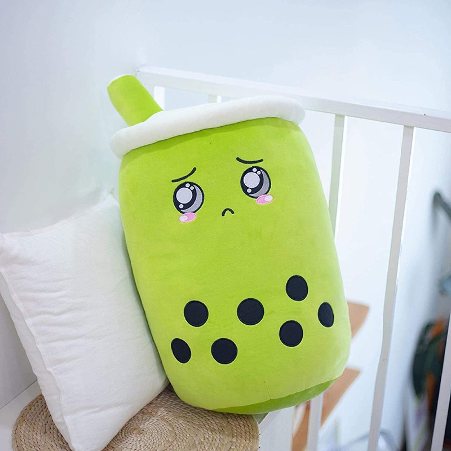 Boba Tea Plush Toy - Cute Strawberry Milk Tea Stuffed Animal Pillow Cushion for Kids