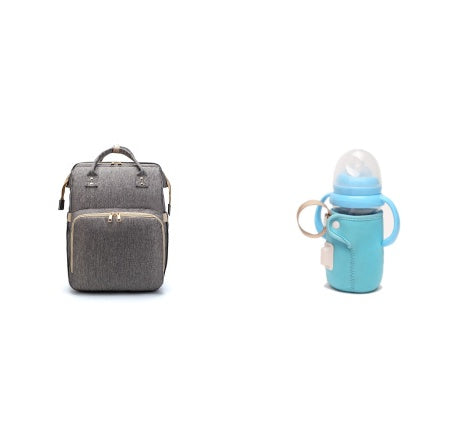 USB Charging Mommy Bed Backpack - Foldable Large Capacity Multi-Function Baby Bag