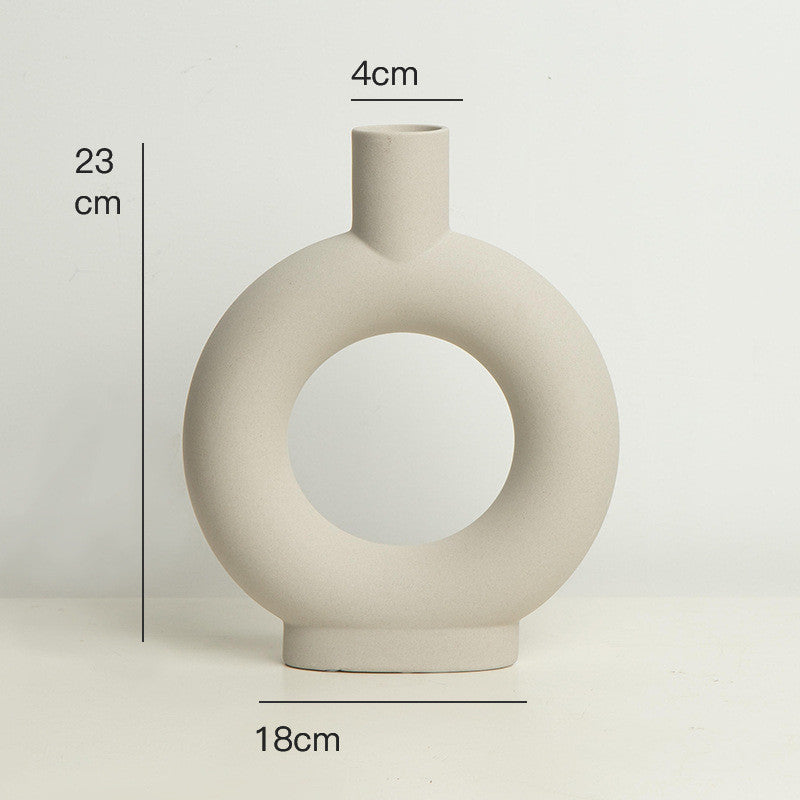 Premium Nordic Ceramic Vase - White Vegetarian Home Decoration