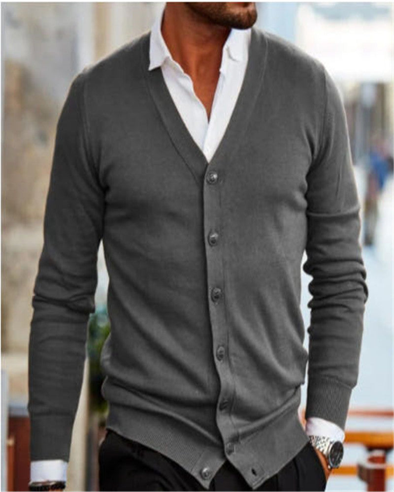 Men's Fashion Simple Casual Sweater Jacket - Comfortable Knit Cardigan
