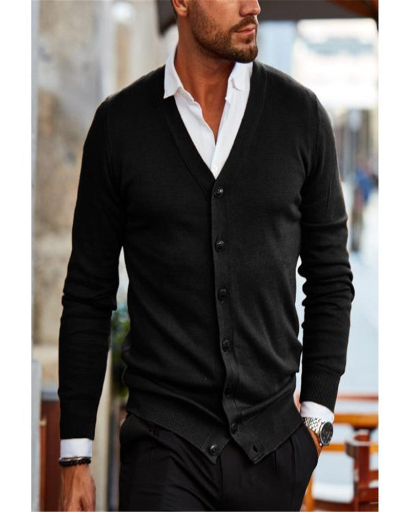 Men's Fashion Simple Casual Sweater Jacket - Comfortable Knit Cardigan