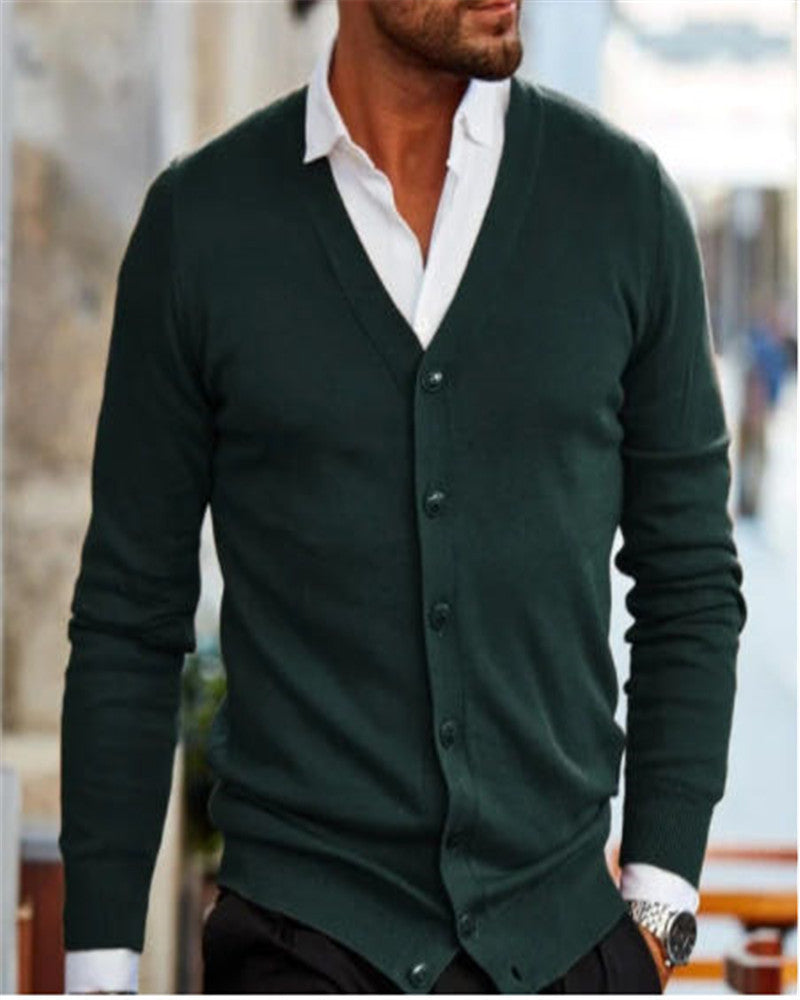 Men's Fashion Simple Casual Sweater Jacket - Comfortable Knit Cardigan
