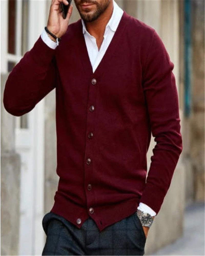 Men's Fashion Simple Casual Sweater Jacket - Comfortable Knit Cardigan