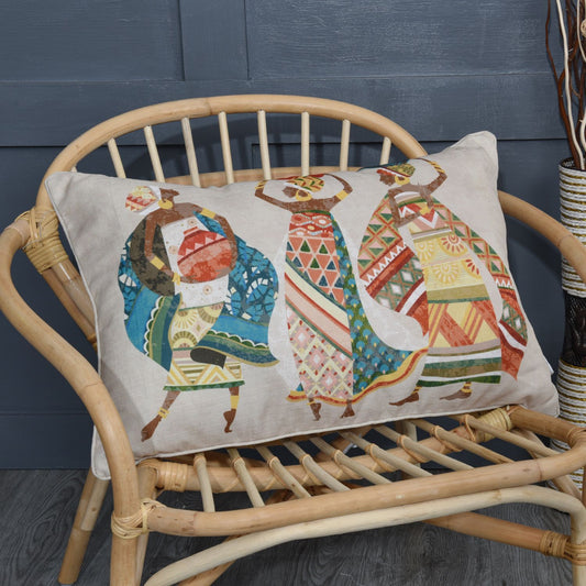 Printed Cushion Shell Ethnic Style Woman Pattern Living Room Bedroom Sofa Cushion Pillowcase