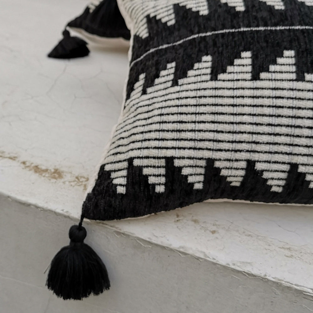 Handmade Cushion Cover Moroccan Ethnic Style Bedroom Tassel Pillow