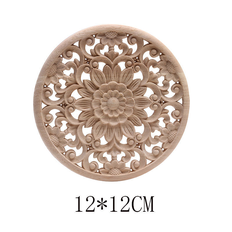 Premium European Classical Rubber Wood Carving - Solid Wood Home Decoration Craft