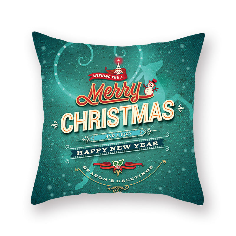 Christmas new peach skin cushion pillowcase