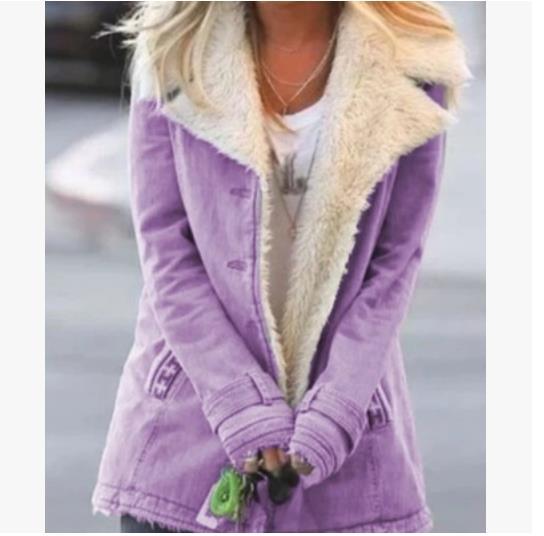 Women's Winter Warm Coat - Slim Fit Lapel Single-Breasted Jacket