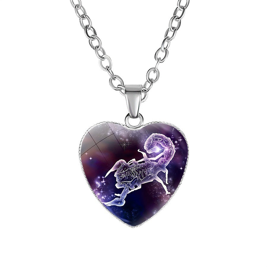 Women's Zodiac Heart Pendant Necklace - Personalized Astrology Jewelry