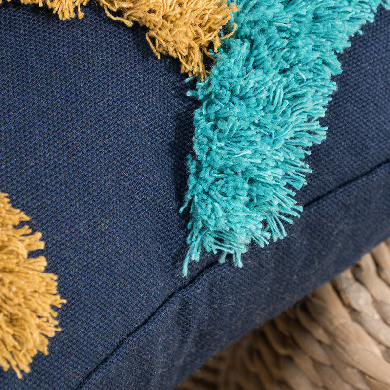 Amazon Cross-border Tufted Canvas Pillow Cover Home Bedroom Bedside Living Room Backrest Cushion Wholesale