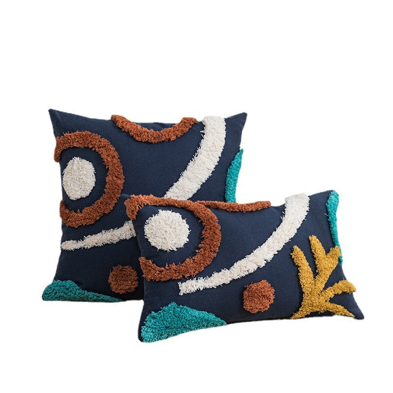 Amazon Cross-border Tufted Canvas Pillow Cover Home Bedroom Bedside Living Room Backrest Cushion Wholesale