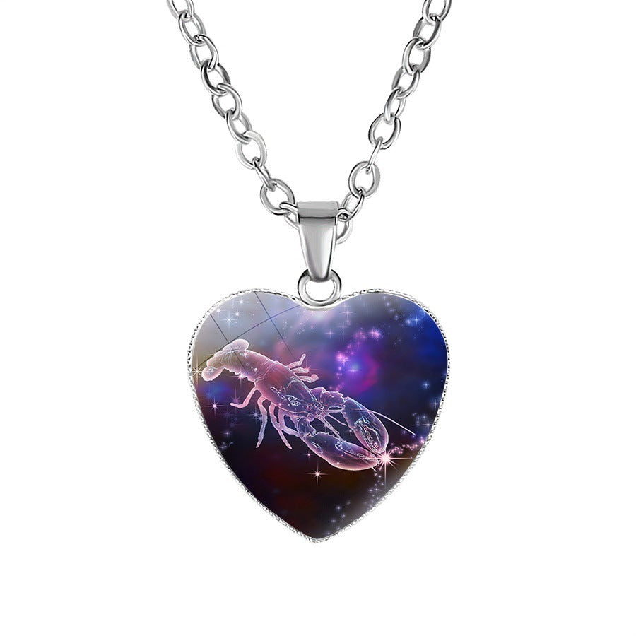 Women's Zodiac Heart Pendant Necklace - Personalized Astrology Jewelry