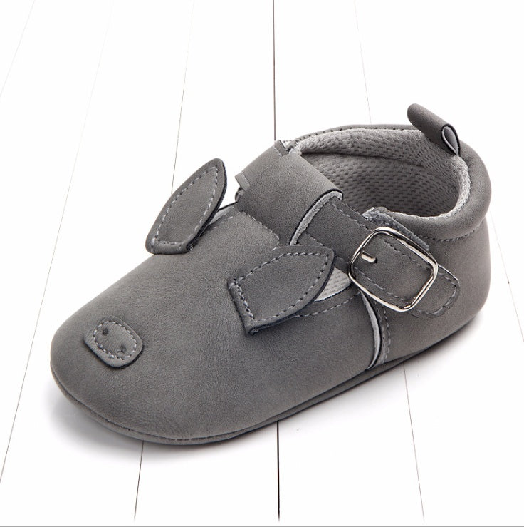 Cartoon Animal Baby Shoes - Soft Non-Slip Leather First Walking Shoes