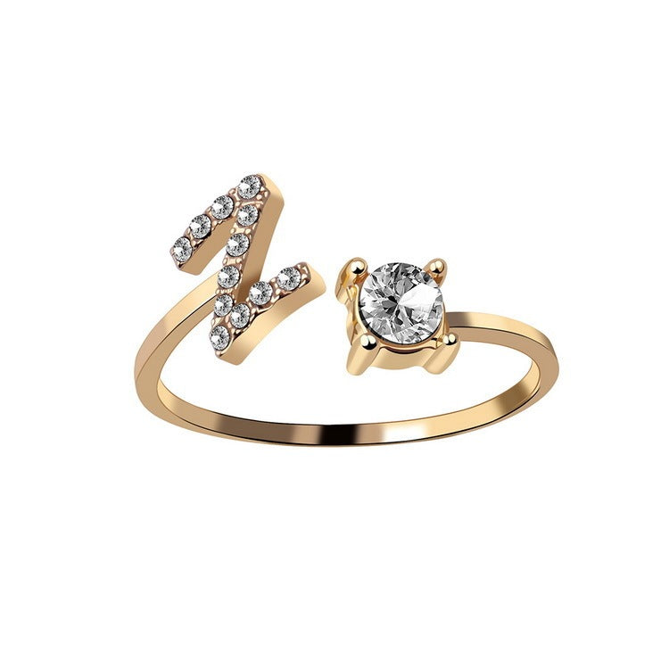 Adjustable Initial Letter Ring - Personalized Alphabet Jewelry
