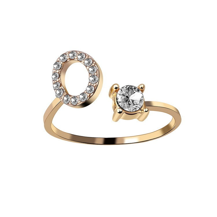 Adjustable Initial Letter Ring - Personalized Alphabet Jewelry
