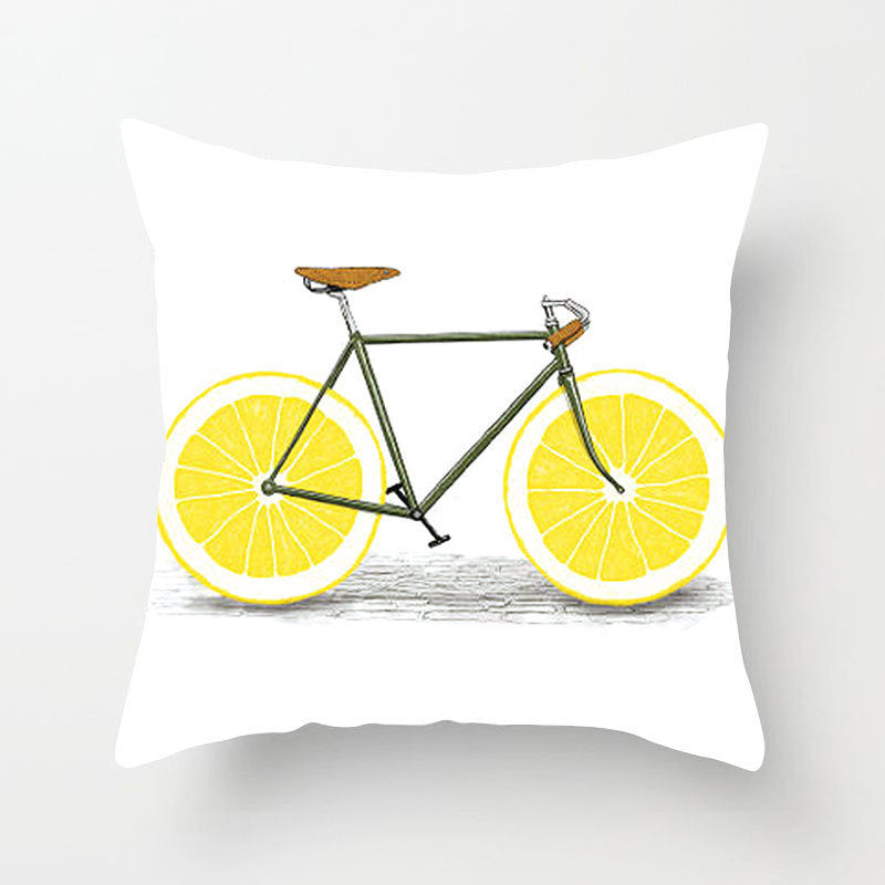Modern Yellow Daisy Flower Cushion Cover - Creative Letter Print Pillow Case for Home