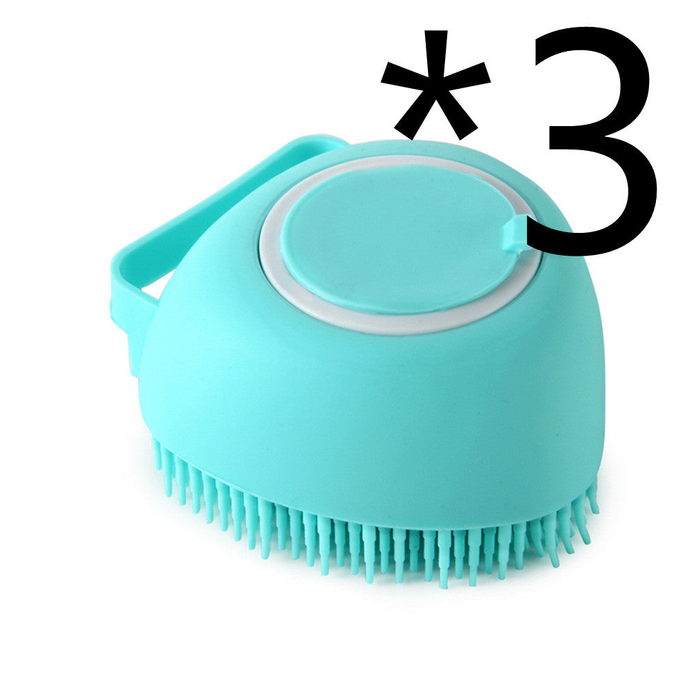 Silicone Dog Bath Massage Gloves Brush - Pet Grooming Tool with Shampoo Dispenser for Dogs & Cats