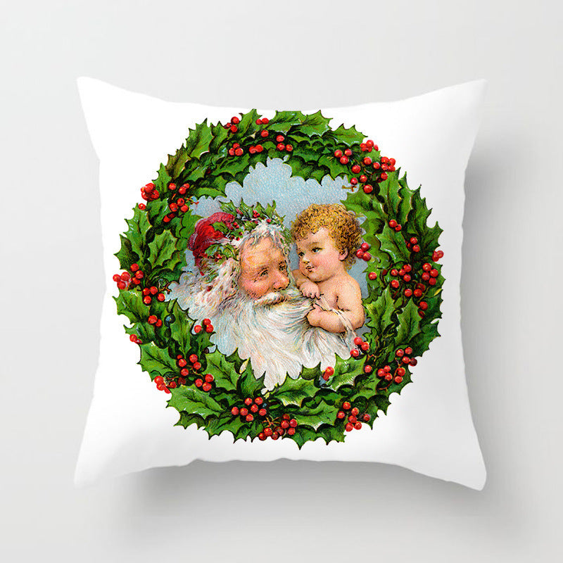 Holiday Home Decoration Cushion Cover - Festive Seasonal Throw Pillow Case for Celebrations