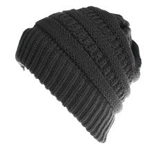 Women's Mixed Color Knitted Wool Hat - Ponytail Beanie