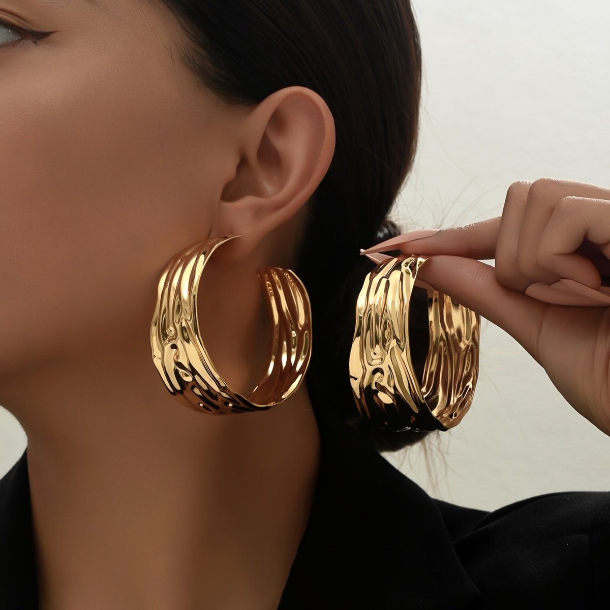 Bold Statement  Gold Hoop Earrings