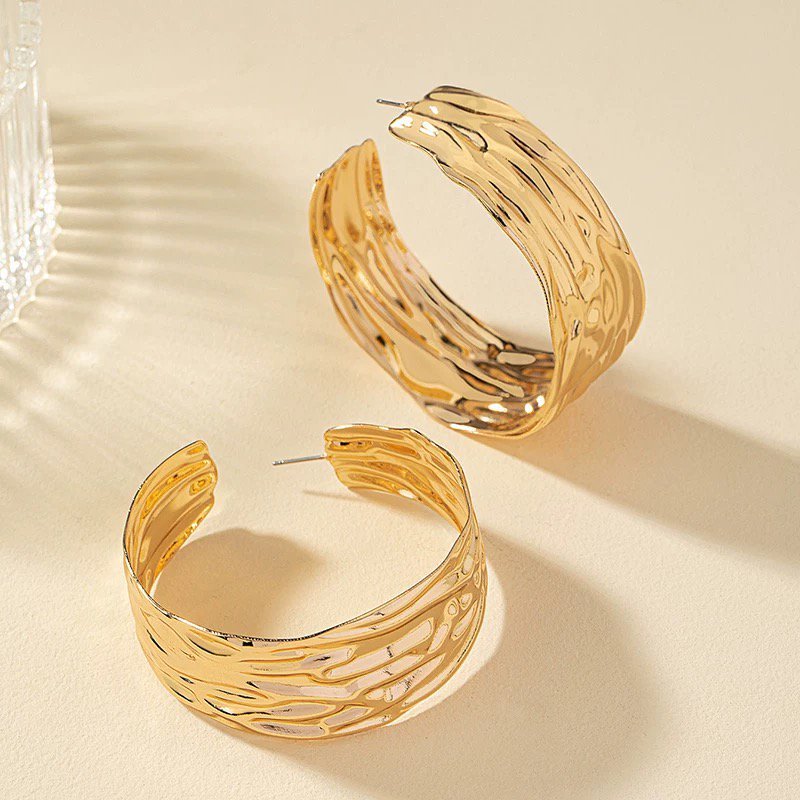 Bold Statement  Gold Hoop Earrings