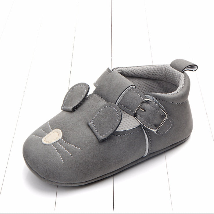 Cartoon Animal Baby Shoes - Soft Non-Slip Leather First Walking Shoes
