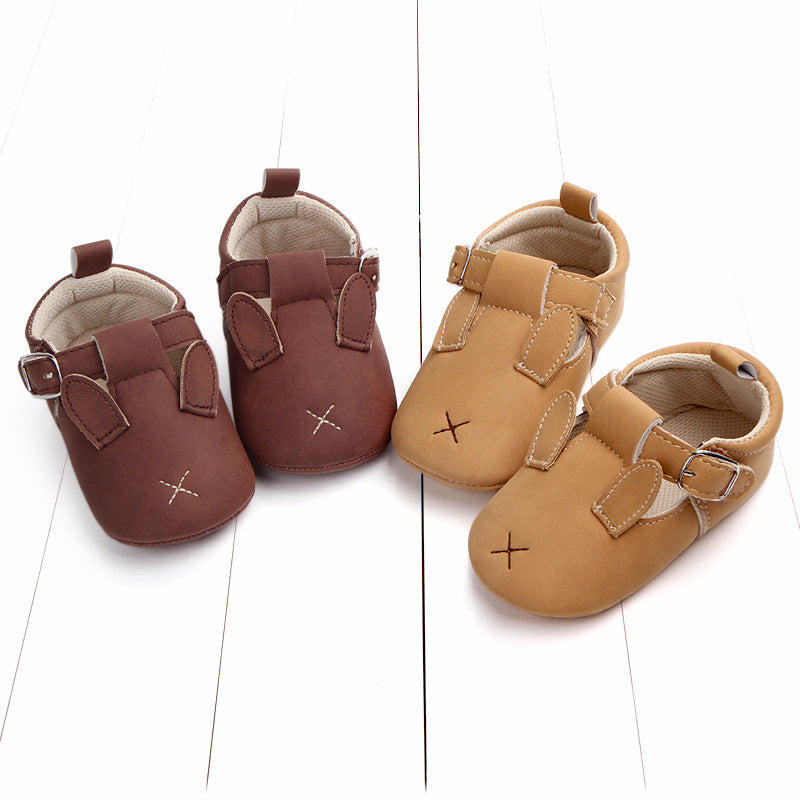 Cartoon Animal Baby Shoes - Soft Non-Slip Leather First Walking Shoes