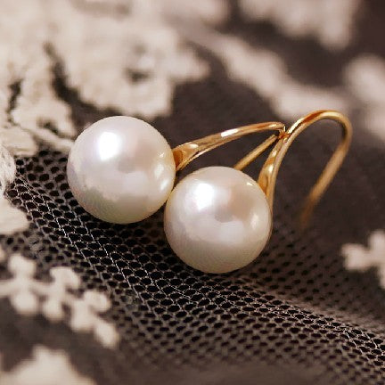 Simple Pearl Earrings for Women - Elegant 18K Gold-Plated Korean Style