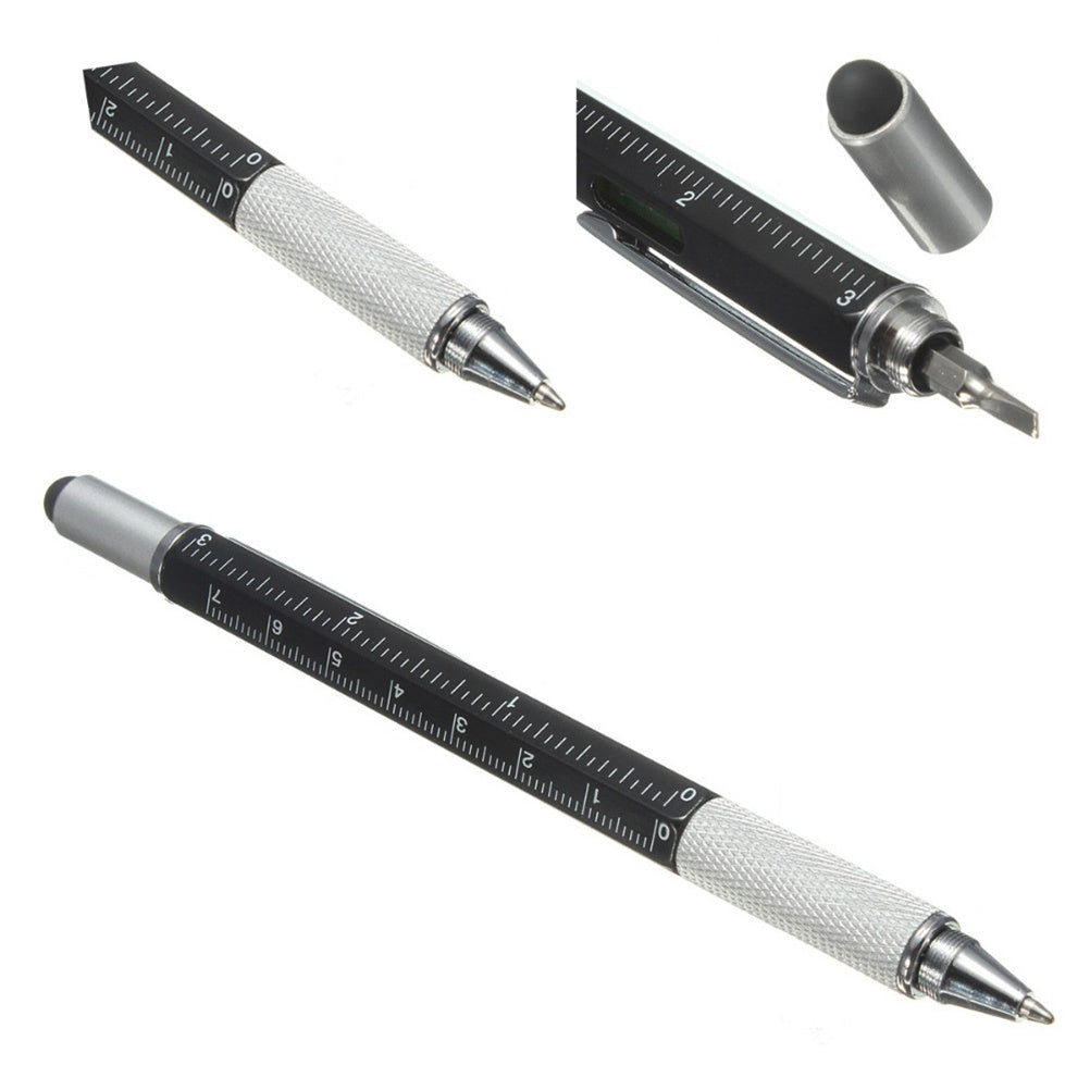 6-in-1 Multifunctional Stylus Pen - Touch Screen Pen with Ruler, Screwdriver & Spirit Level