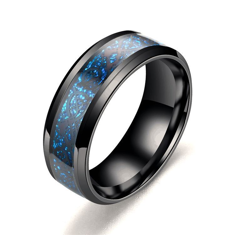 Stainless Steel Dragon Pattern Ring - Bold Statement Ring