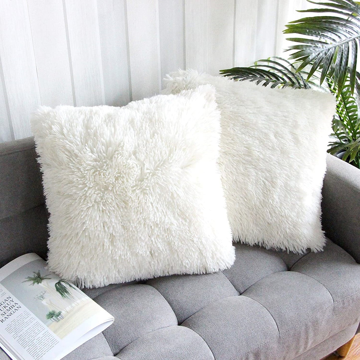Long hair gradient color pillowcase back cushion plush pillowcase