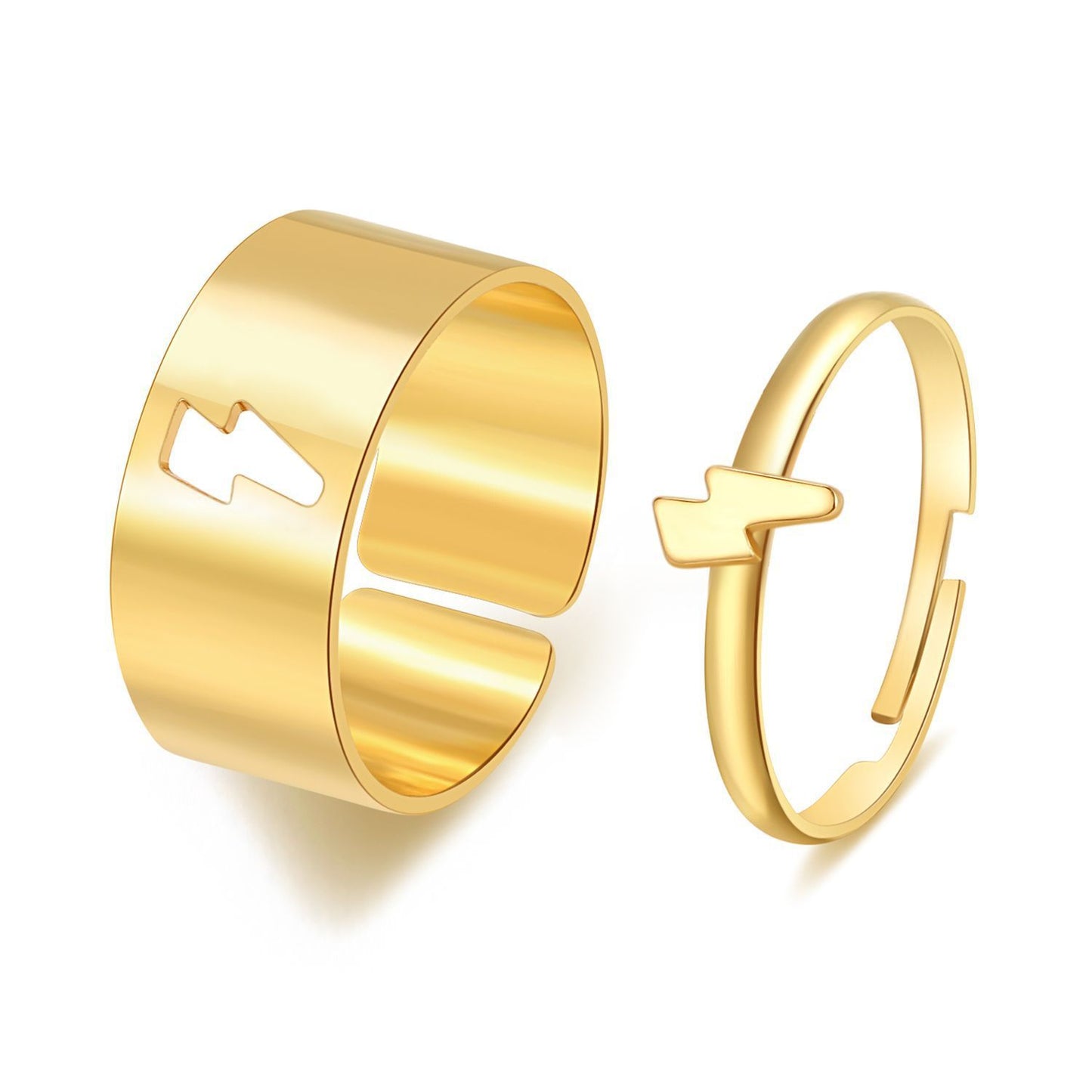 Hot Selling Creative Personality Butterfly 2-Piece Ring Set - Punk Style Couple Rings