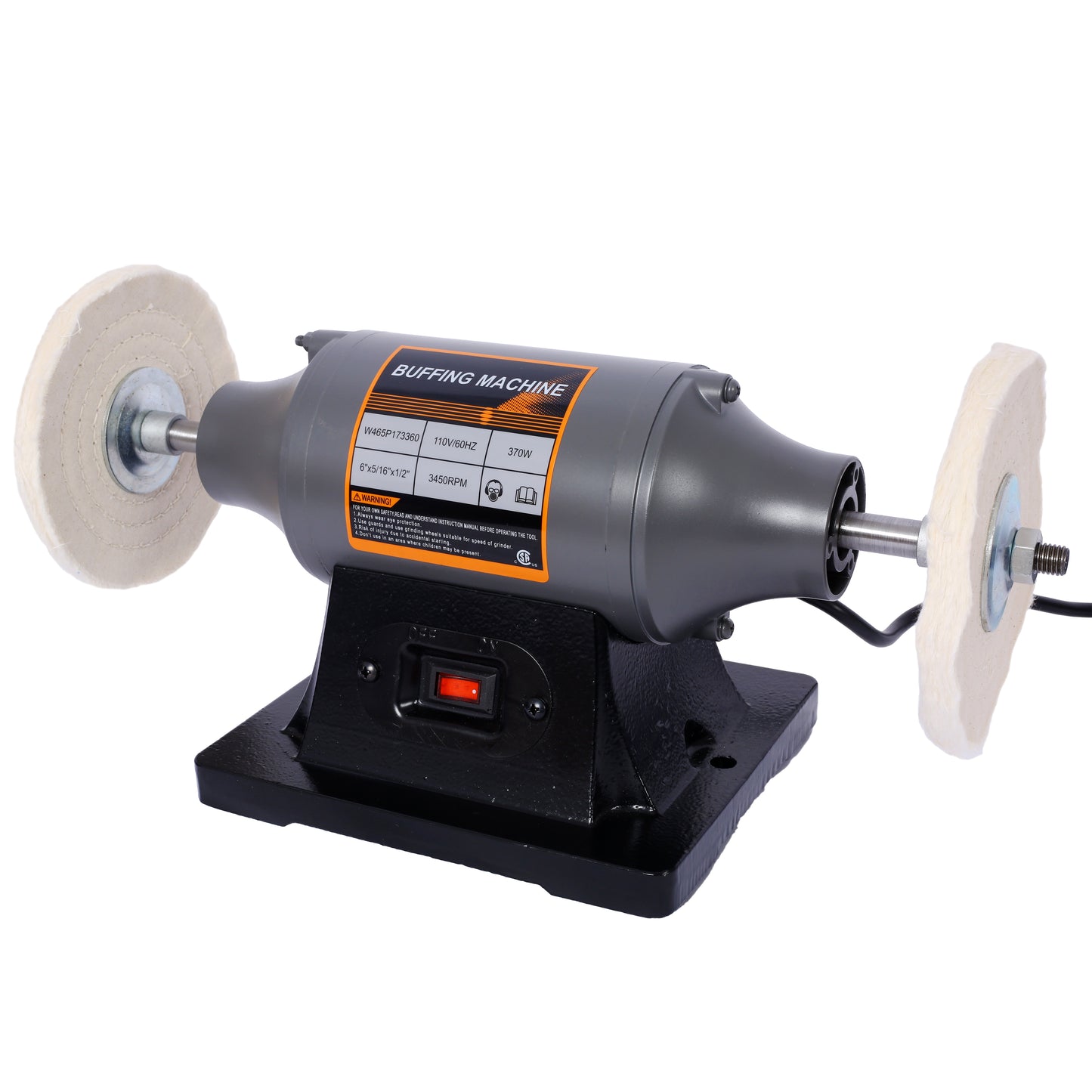 6-Inch Electric Polisher Bench Buffer Grinder - Includes 4PCs 80Ply Thic Buffing Wheels Ideal Benchtop Buffing Machine For Polishing Metal, Jewelry, Knives, Wood, Jade, And Plastic.CSA Certificated