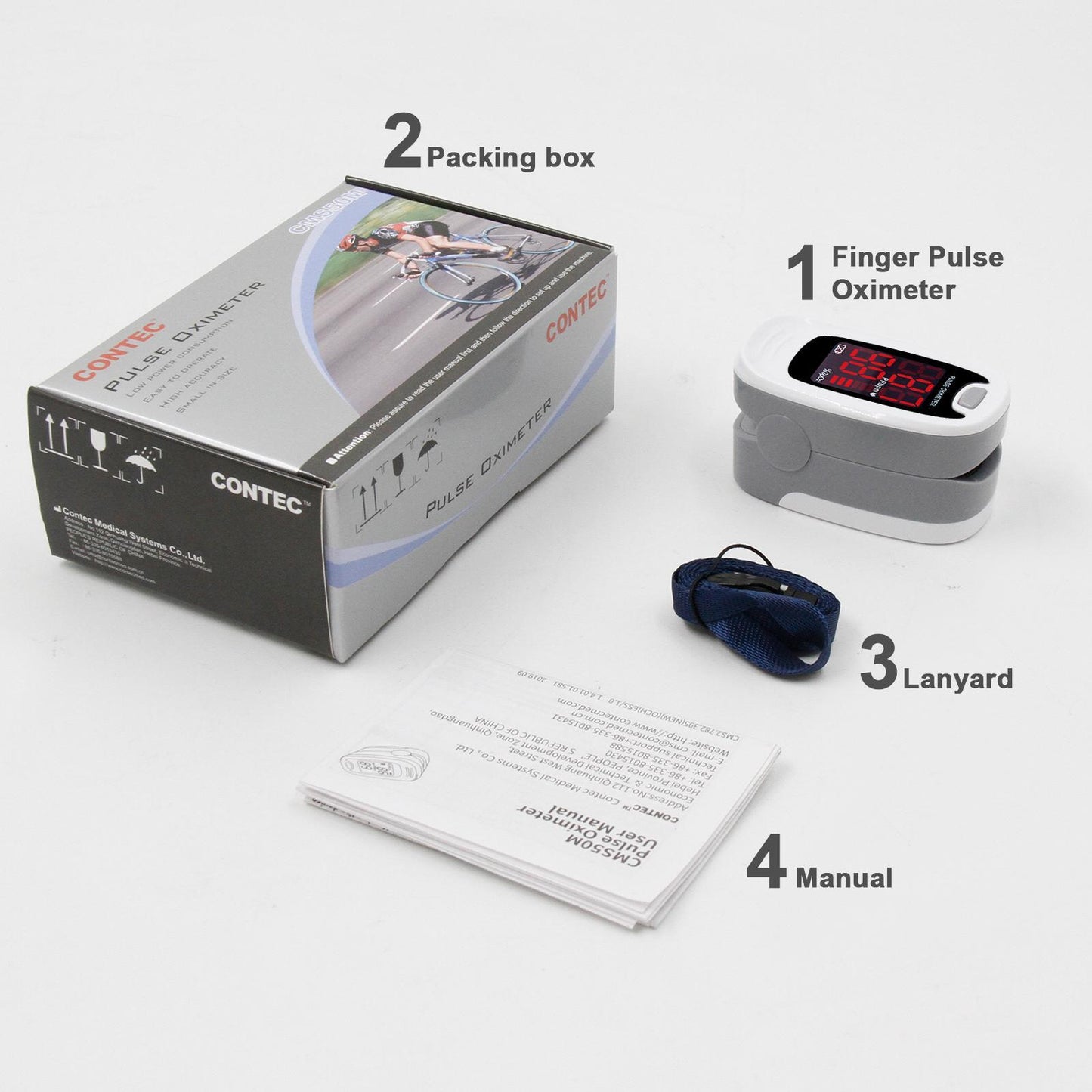 Finger-clip Pulse Oximeter, Blood Oxygen Saturation And Heart Rate Monitoring, With Soft Case, FDA Approved