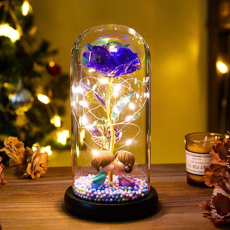 Eternal Rose LED Nightlight - Glass Dome Romantic Lamp