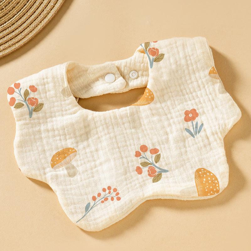 Baby Bib Set - 6-Layer Cotton Anti-Spill Round Bibs