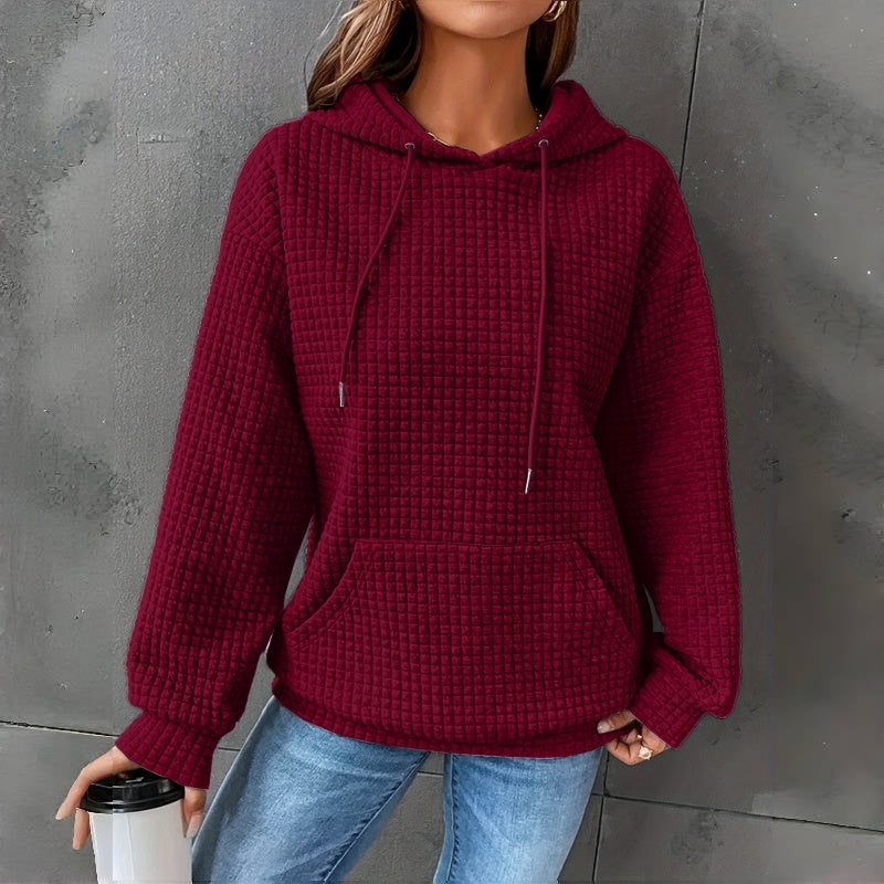 Women's Loose Hooded Long Sleeve Sweatshirt - Cozy Casual Pullover