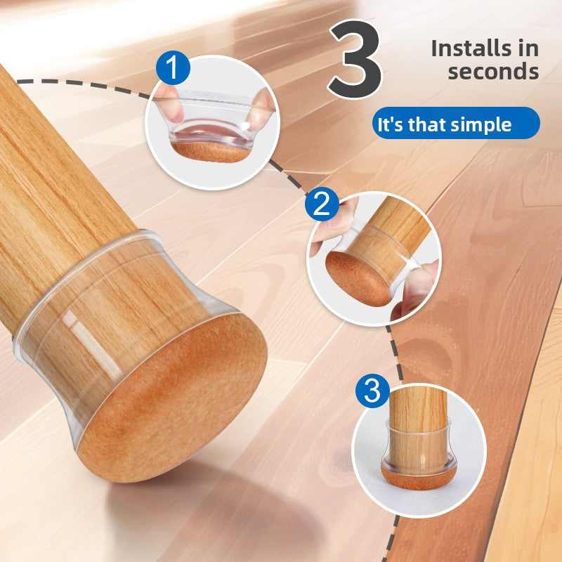 Transparent Furniture Leg Protectors - Floor Protection Covers