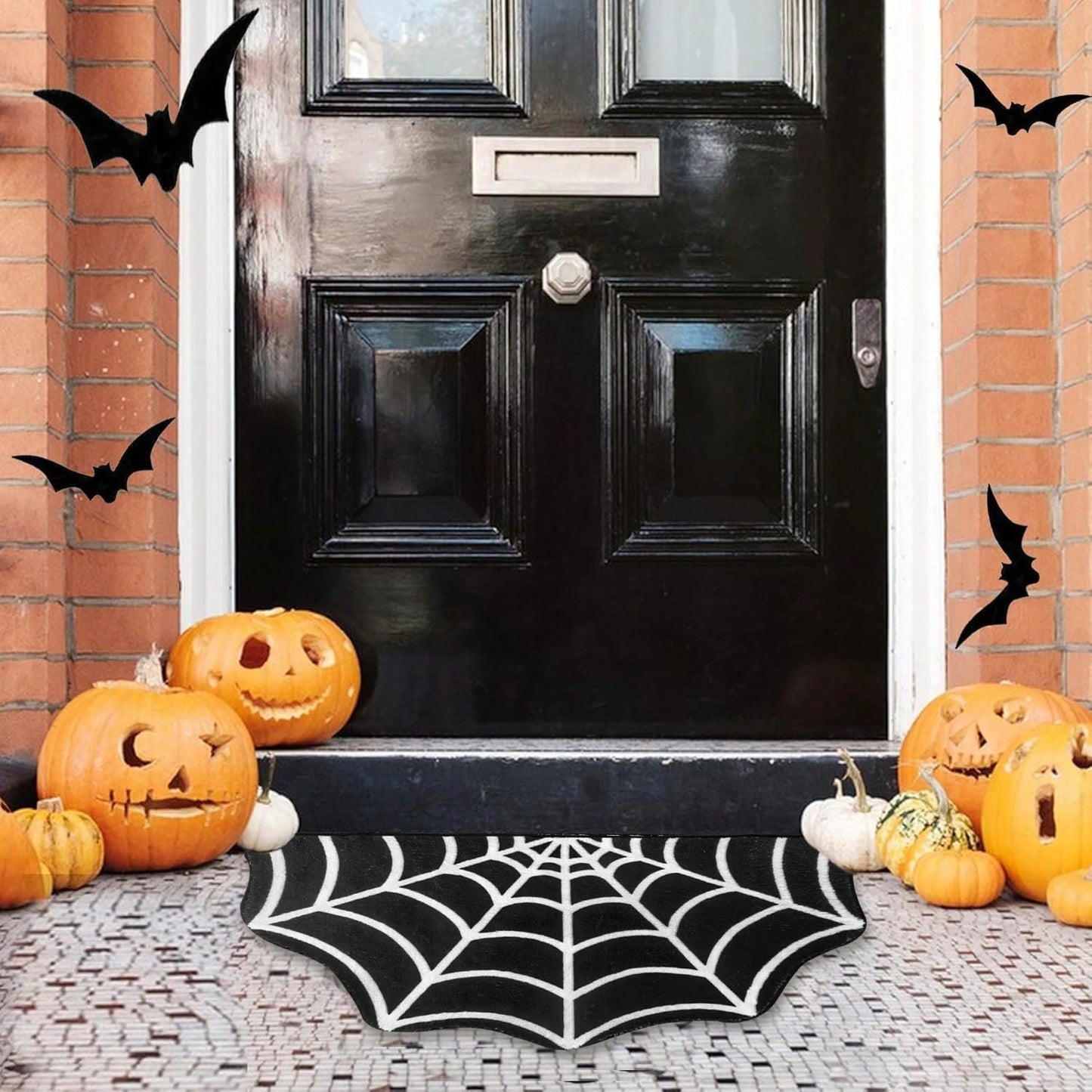 Halloween Spider Web Carpet - Gothic Non-Slip Bath Mat for Home Decor