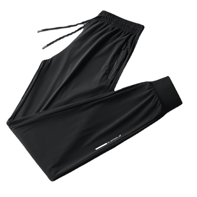 Men's Ice Silk Sports Casual Pants - Straight Leg Design