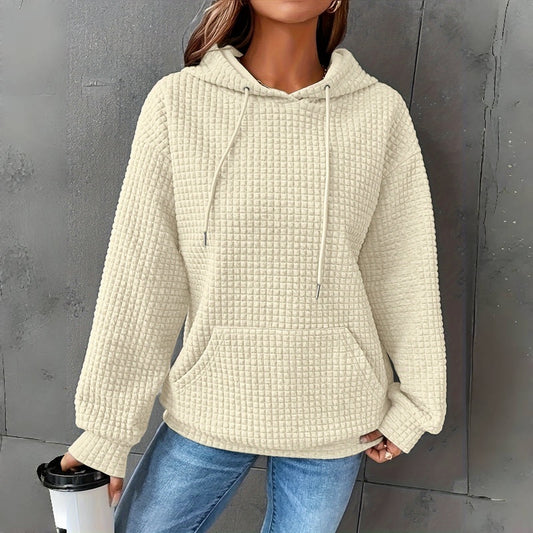 Women's Loose Hooded Long Sleeve Sweatshirt - Cozy Casual Pullover
