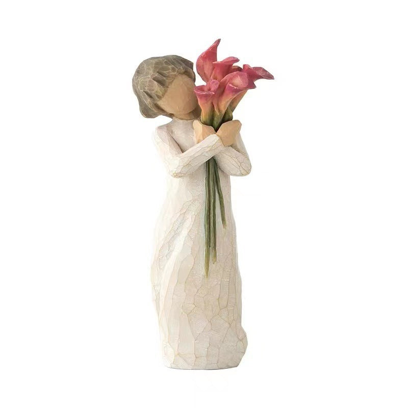 Premium Girl Resin Statue Decoration - Modern Home Ornament Collection
