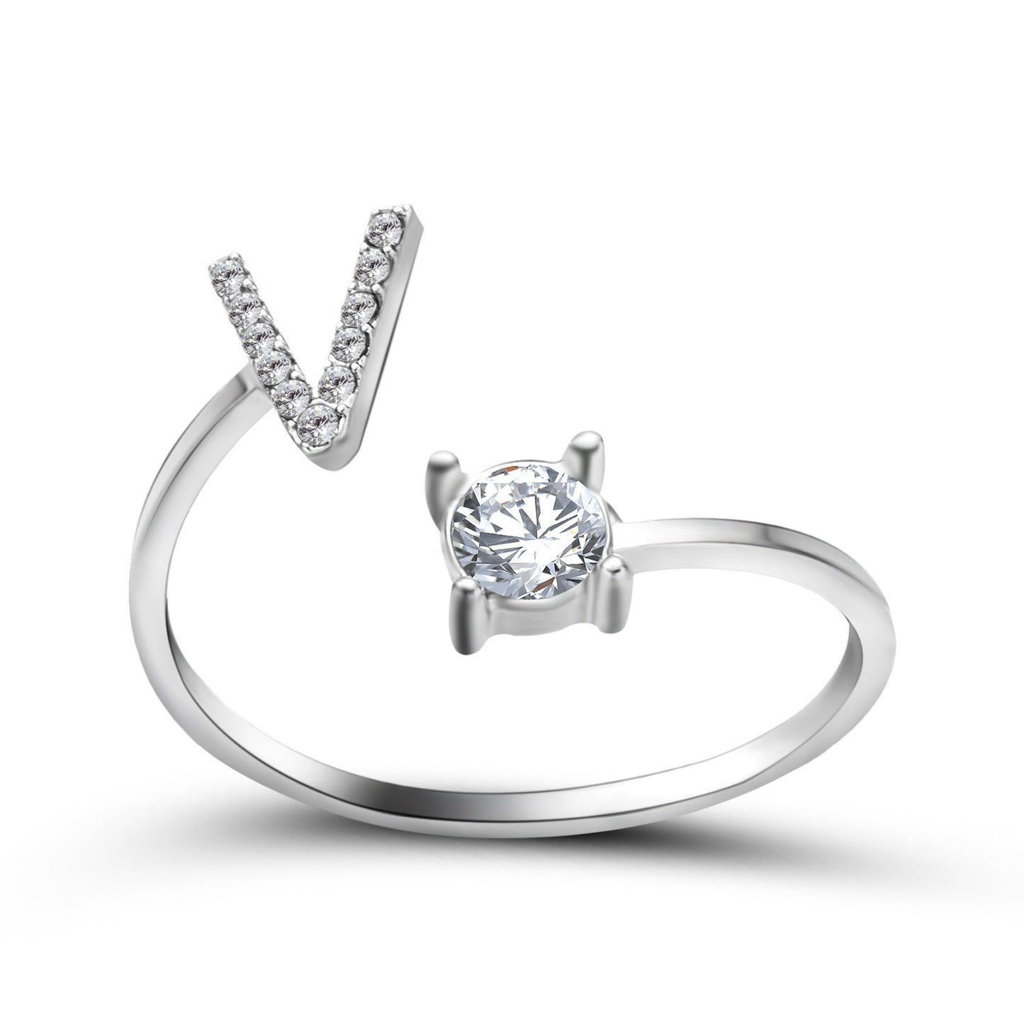 Adjustable Initial Letter Ring - Personalized Alphabet Jewelry