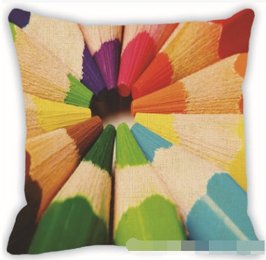 Colorful geometric pattern linen hug pillowcase car sofa cushion cover