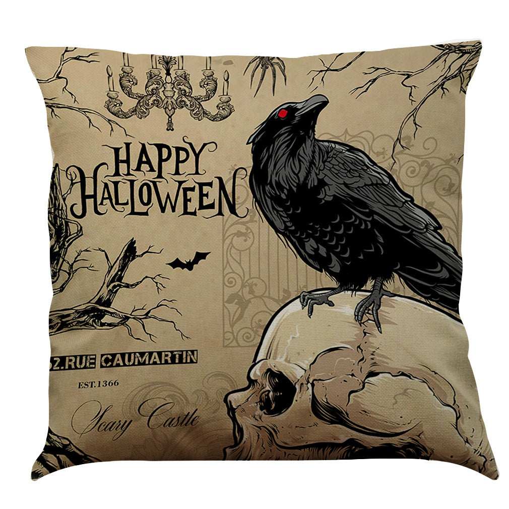 Halloween Cotton Linen Sofa Car Cushion Pillowcase